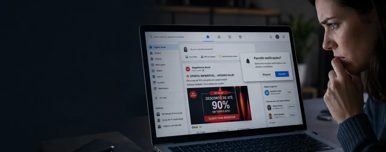 Ofertas falsas no Facebook estão abusando das notificações do navegador
